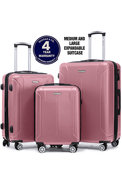 Quasar & Co. Set of 3 trolleys S/M/L, checked luggage, ABS suitcases, trolley...