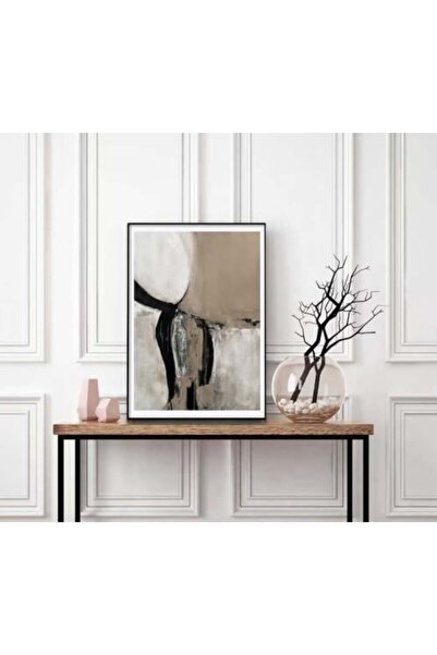 lawhat لوحة فنية تجريدية تمزج بين الدفء والحياد، تتناغم فيها درجات البيج والأ...