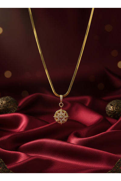 Elmosia Jewelry Compass Star Steel Necklace – Italian Chain, Vip Premium Jewelry Store Model Special Design