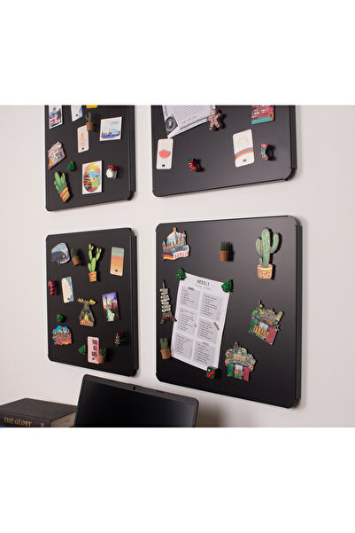 WOODHAUS Metal Magnet Panosu 35.5 x 35.5 cm – Siyah Metal Pano | Duvar Magnet...