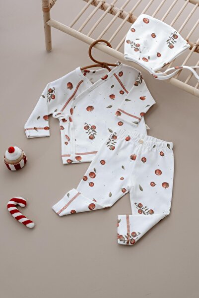 Oh La La Koala For Little Ones Elma Baskılı Pure Hug Serisi Kruvaze 3'lü Takım