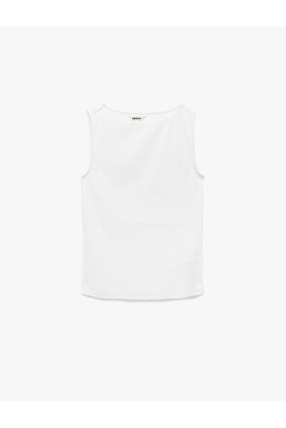 Koton Cotton Slim Fit Sleeveless Boat Neck Blouse