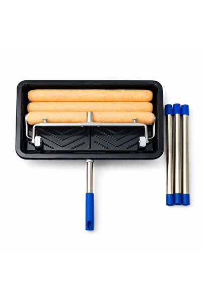 THOMAS Set profesional de vopsit - 3 role microfibră 46cm, cadru reglabil, mâ...