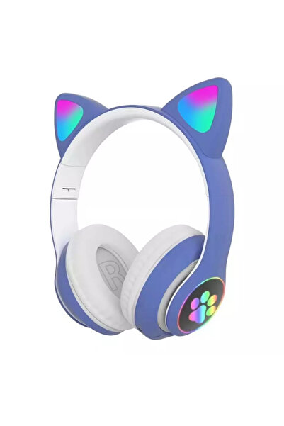 zola Wireless audio headphones, kitten with ears, for children, blue purple