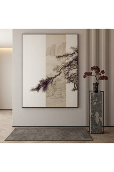 lawhat لوحة فاخرة مطبوعة بأسلوب شرقي هادئ تجمع بين البساطة والعمق؛ تتوسطها خل...