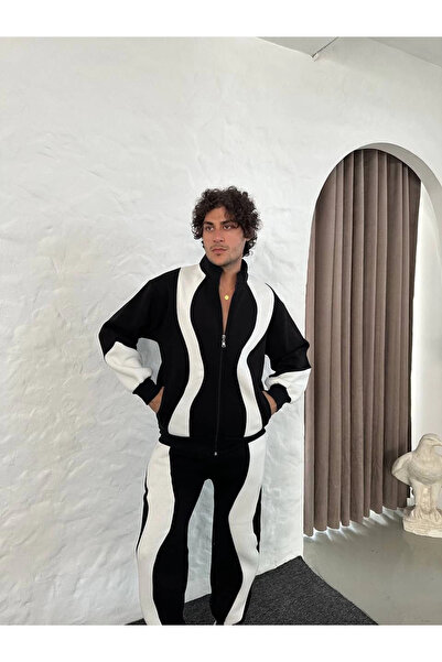 Vogue Erkek Premium Parçalı Eşofman Takım - Dik Yaka Fermuarlı Sweatshirt, - ...