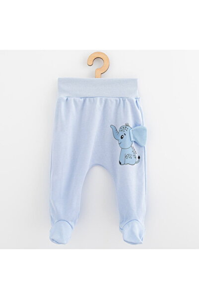 NEWBABY Salopetă de bumbac pentru bebeluși New Baby Happy Elephant albastră