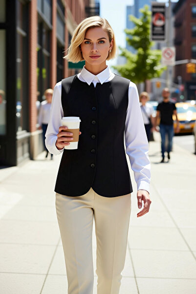 BENERLY Vestă țesută fără mâneci, cu decolteu bărcuță, mărime mare pentru fem...