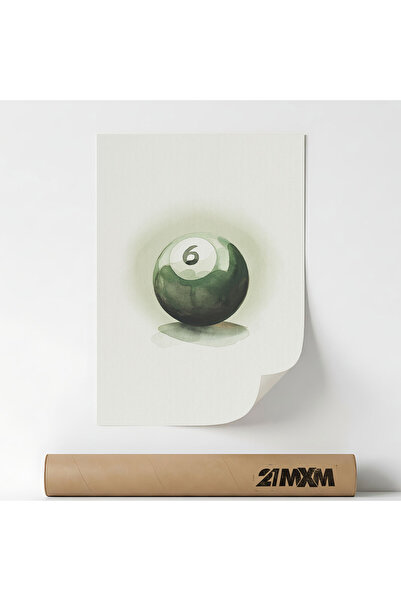 21mxm Poster 'Biliard Nr 6' Pe Panza Mata – Design Minimalist, A4 (21 x 29.7 ...