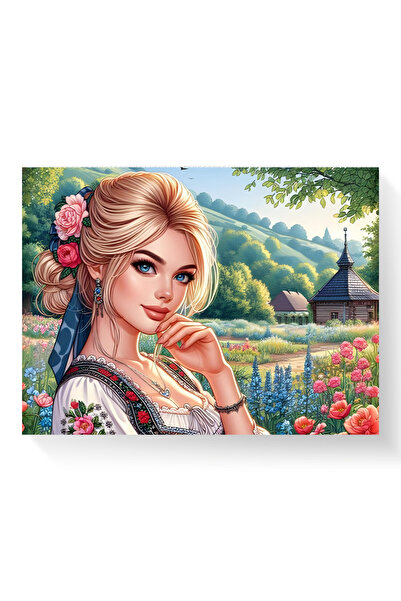 Printees Tablou - În gradina cu flori - Canvas pe șasiu