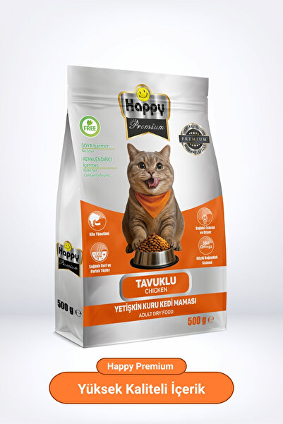 Happy Tavuklu Kuru Kedi Maması 500 g