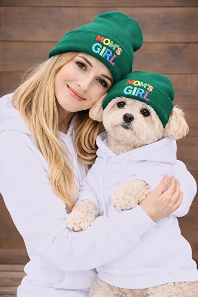 Lokums طقم قبعة الأم والكلب مكون من قطعتين - ملصق Mom's Girl - قبعة متناسقة ل...