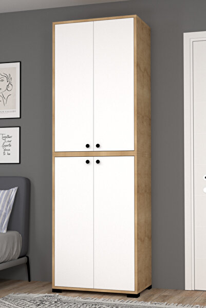 MOBİLİQUE Bükreş No.1 Çok Amaçlı 2 Askılı Dolap Safir-Beyaz