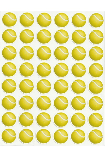 NUNUKİ Tenis Topu Sticker Seti 2,5cm Okul Spor Enerji Etiket Tennis Balls Rac...