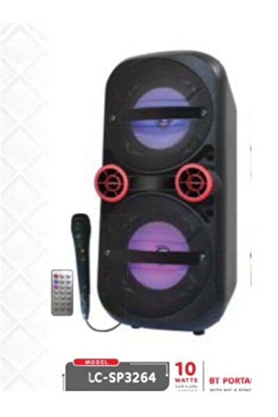 LC Portable Bluetooth Speaker Tower with Dual Speakers LED Lights and Microphone