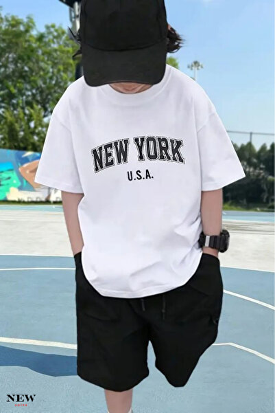 New Shine НЮ ЙОРК, САЩ ПЕЧАТАНА УНИСЕКС ДЕТСКА ТЕНИСКА