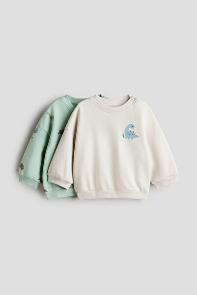 H&M 2'li Baskılı Sweatshirt