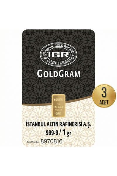 İar 1 Gram Külçe Altın (3 adet) 995 Saflık Sertifikalı
