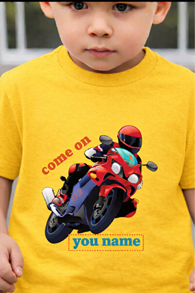 New Shine تي شيرت للأطفال مطبوع عليه MOTORCU للجنسين