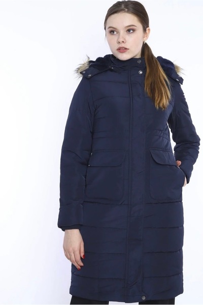 MG trend shop Kadın Uzun Şişme Mont