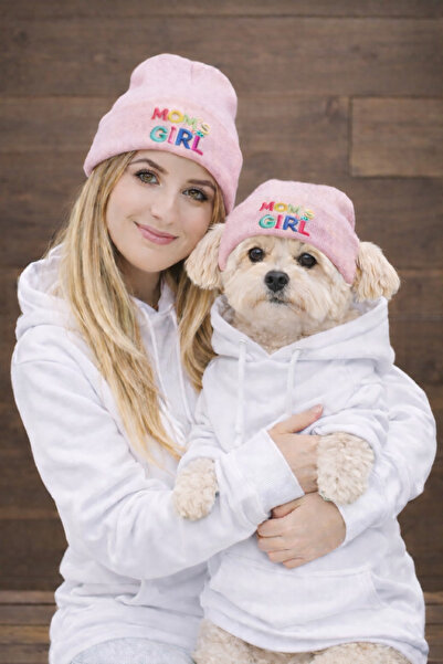 Lokums Mom and Dog Beanie 2-Piece Set - with Mom's Girl Label - Owner & Dog M...