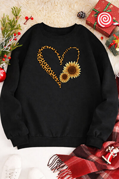 Pink Sky Unisex Oversize Βαμβακερό Φούτερ με Στάμπα 1 ΚΑΡΔΙΑ