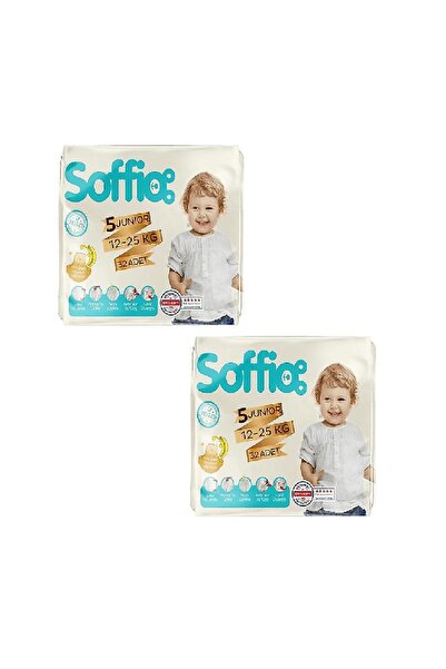 Soffio مقاس 5 جونيور 32 قطعة حفاضات أطفال 2 قطعة