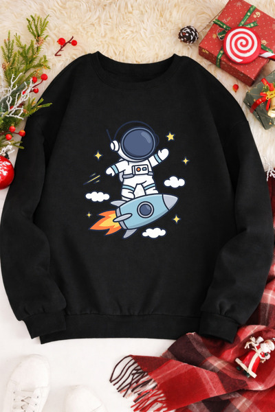 Pink Sky Swea tricou 1 Astronaut, unisex, supradimensionat, din bumbac, imprimat