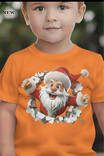 New Shine تي شيرت للأطفال مطبوع عليه سانتا كلوز للجنسين