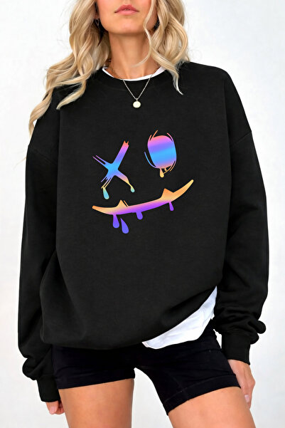 Pink Sky Swea tricou 1 Smile, unisex, supradimensionat, din bumbac, imprimat