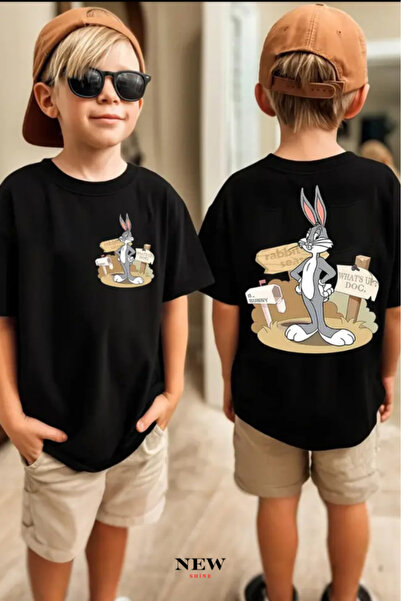 New Shine تي شيرت مطبوع عليه بوجز باني للأطفال من الجنسين