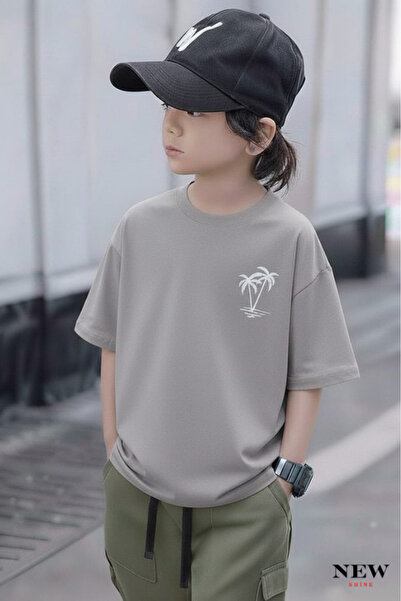 New Shine TRICOU UNISEX PENTRU COPII CU IMPRIMEU PALMIER