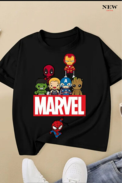 New Shine تي شيرت مارفل مطبوع للأطفال من الجنسين