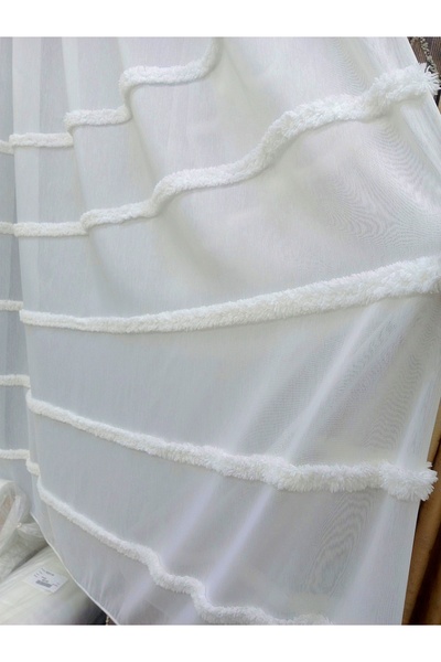 Düzgün desen Tulle Curtain Without Pleats Ready-Made Sewn Modern Stylish Tull...