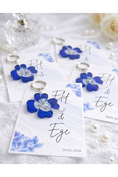 Frisson Söz, Nişan, Nikah , Mevlit, Sünnet, Hediyelik, Mavi Epoksi Anahtarlık...