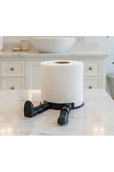 OEM Suport decorativ pentru hârtie igienică, model Flexy, culoare neagră