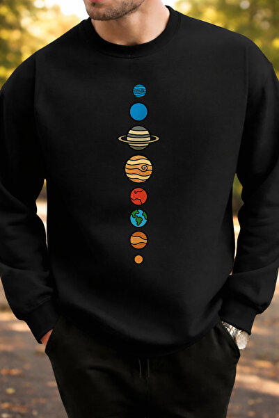 Pink Sky Hanorac unisex supradimensionat din bumbac imprimat tricou 1 Planete...