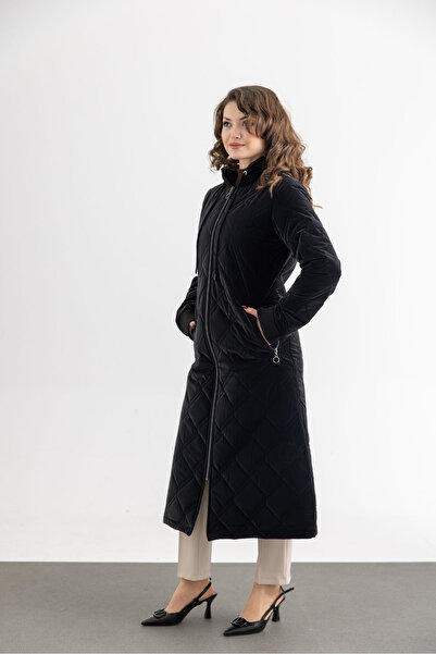 TUĞBA ERGÜL Women's Hooded Quilted Coat