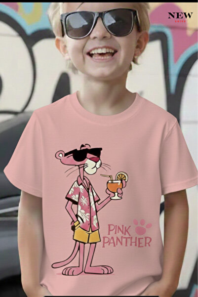 New Shine Imprimeu Pantera Unisex Copii tricou