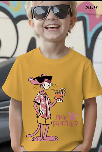 New Shine Imprimeu Pantera Unisex Copii tricou