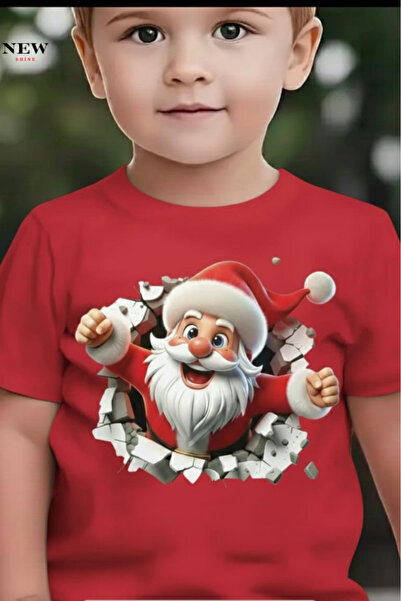 New Shine تي شيرت للأطفال مطبوع عليه سانتا كلوز للجنسين