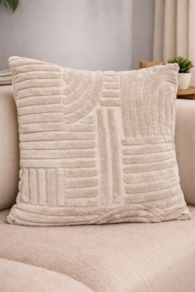 DECORA CASA HOME COLLECTİON Husă de pernă decorativă din pluș în relief 45x45...