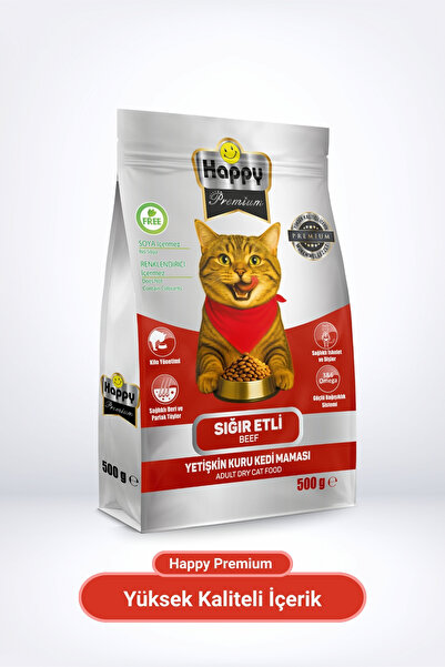 Happy Sığır Etli Kuru Kedi Maması 500 g
