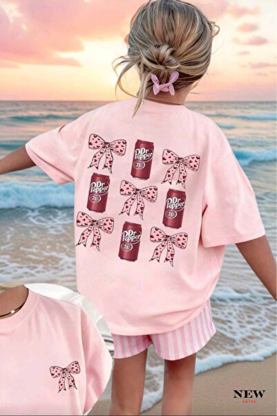 New Shine TRICOU UNISEX PENTRU COPII CU IMPRIMEU FUNDIȚĂ ROZ