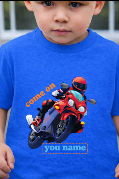 New Shine تي شيرت للأطفال مطبوع عليه MOTORCU للجنسين