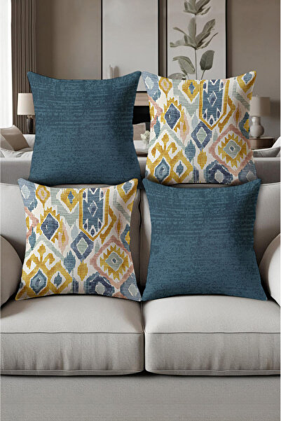 PATRON Digital Printed Soft Textured 4-Piece Throw Pillow Cover Set (43X43 cm...
