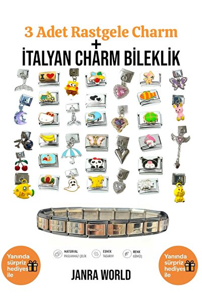 JANRA WORLD 3 قطع من السحر العشوائي + مجموعة أساور السحر الإيطالية |   مع هدي...