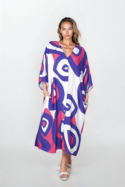 Trend Alaçatı Stili Women's Lilac Button Front Double Pocket Plus Size Viscos...