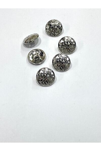 karantuhafiye سترة كارديجان بأزرار مزينة بالدانتيل فضي اللون / 1.8 سم / مجموع...