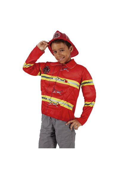 Rubies Firefighter vest & helmet Sizes: M (5-7 years/max 132 cm)